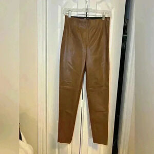 Zara - FAUX Brown Leather Pants